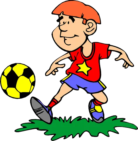 Junge spielt Fußball